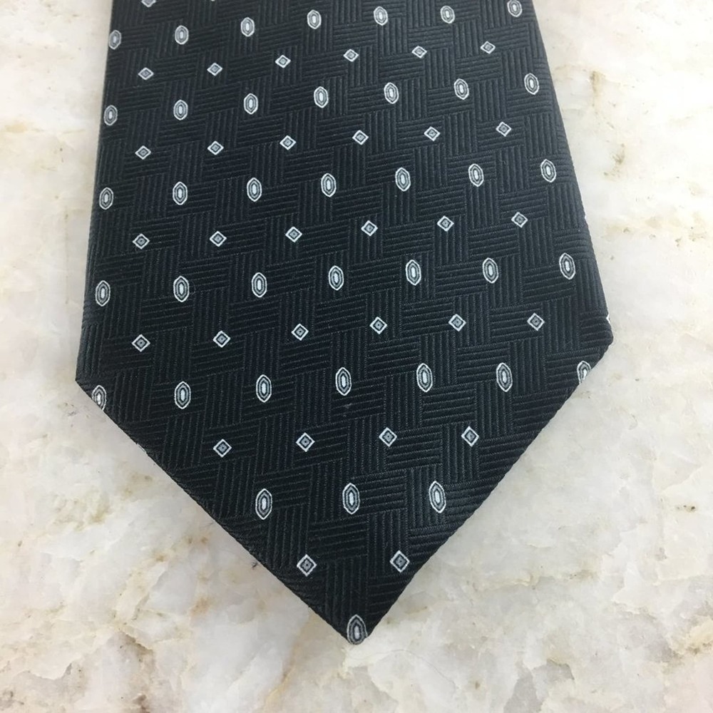 Mario Masotti Silk Tie in Navy Blue and White